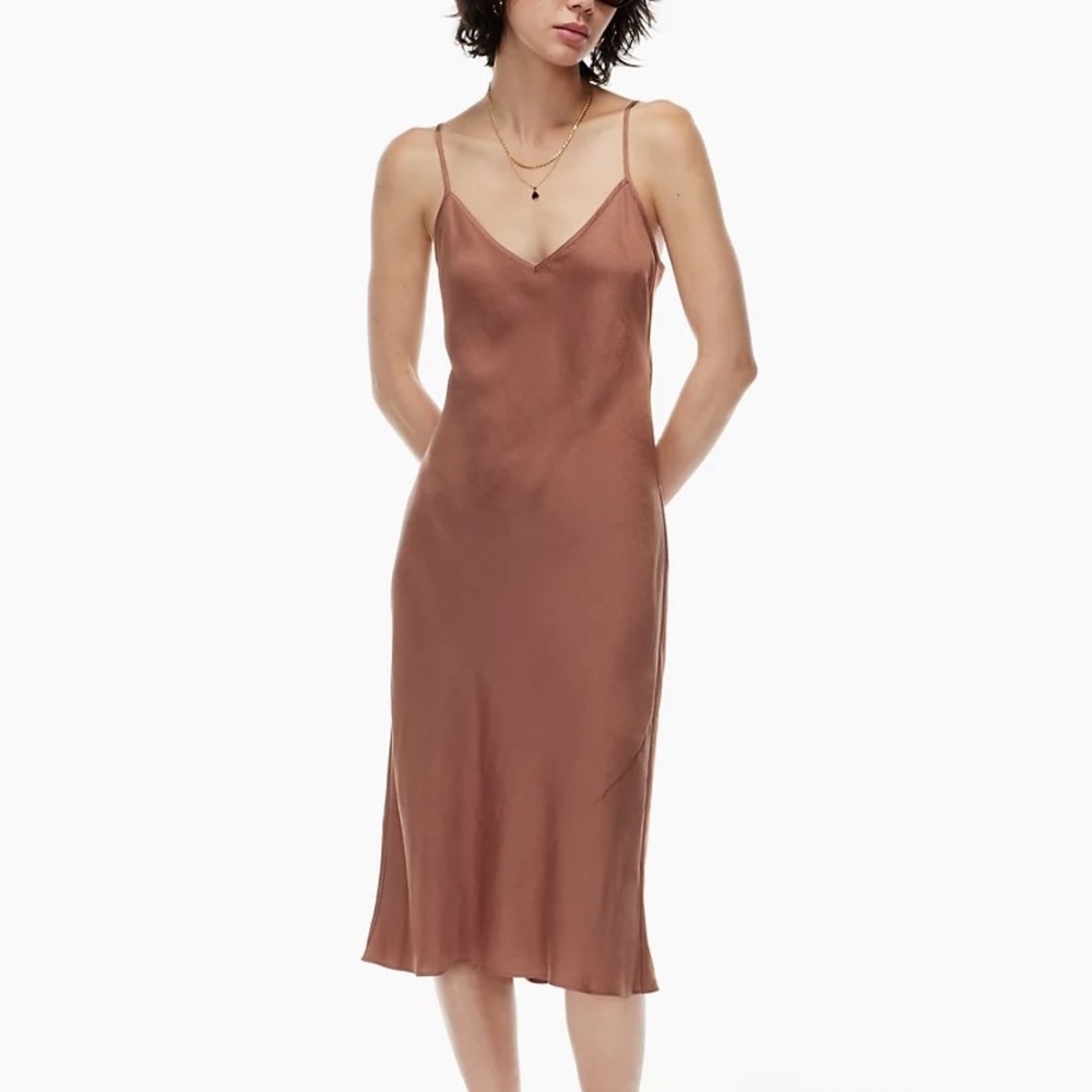 Aritzia Wilfred Satin Midi Slip Dress
